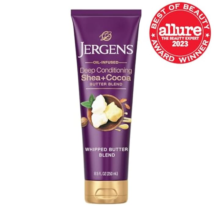 Jergens Shea and Cocoa Whipped Body Butter Lotion, Tone Enriching Hand And Body Lotion for Dry Skin, with Vitamins B3 & E, 8.5 Oz - Image 2